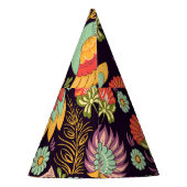 Vintage Folk Floral Birds Ornament Partyhütchen (Rückseite)