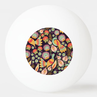 Vintage Folk Floral Birds Ornament Tischtennisball