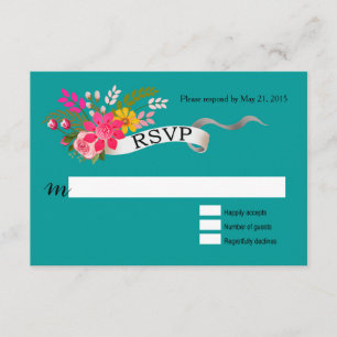 Vintage Folklore Blumenbanner Liebe Ribbon UAWG RSVP Karte
