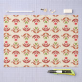 Vintage Folklorekunst Floraldruckerei Gemütlicher Seidenpapier (Handwerk)