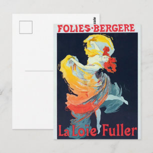 Vintage Follies Bergeré Jules Chéret Tänzerin Postkarte