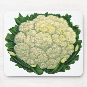 Vintage Food Vegetables Veggies Cauliflower Mousepad