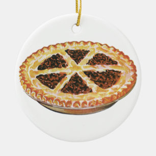 Vintage Foods Dessert, frisch gebackener Pecan Pie Keramik Ornament