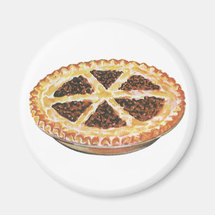 Vintage Foods Dessert, frisch gebackener Pecan Pie Magnet