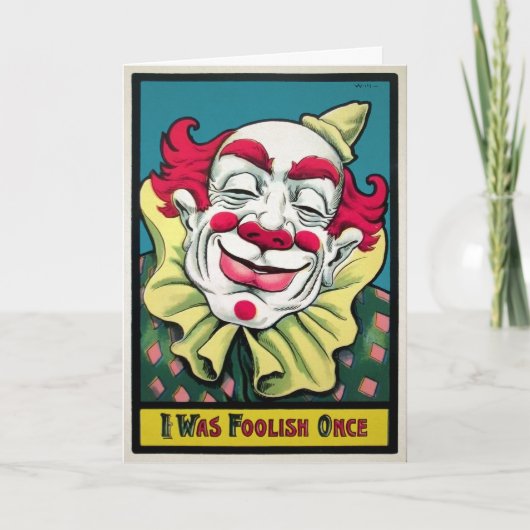 Vintage Foolish Clown Geburtstagskarte Feiertagskarte (Vorderseite)