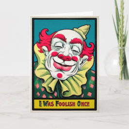 Vintage Foolish Clown Geburtstagskarte Feiertagskarte