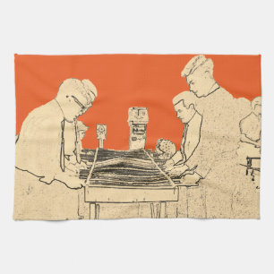 VINTAGE FOOSBALL FUSSBALL FOTO KUNST TISCHFUSSBALL KÜCHENTUCH
