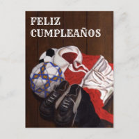 Vintage Football Soccer FELIZ CUMPLEAÑOS Card