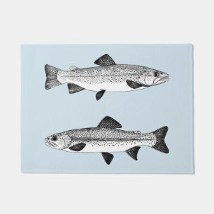 Vintage Forelle - Frischwasserfischen Fußmatte