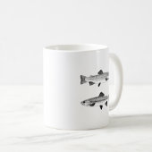 Vintage Forelle-Kunst Kaffeetasse (VorderseiteRechts)