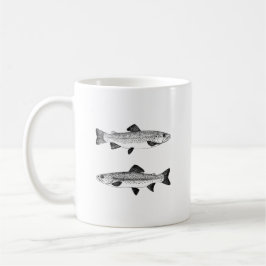 Vintage Forelle-Kunst Kaffeetasse