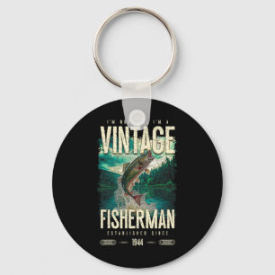 Vintage-Forellen-Angler Lustiger-Angel-Geburtstag  Schlüsselanhänger