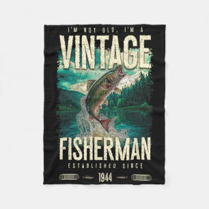 Vintage-Forellen-Angler Lustiger-Angler-Geburtstag Fleecedecke