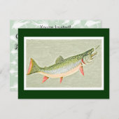 Vintage Forellenfischerei Einladung (Vorne/Hinten)