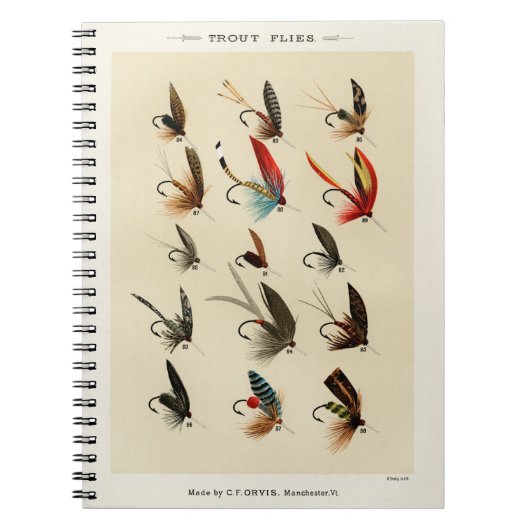 Vintage Forellenflüge Notizblock (Vorderseite)
