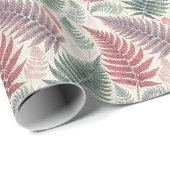 Vintage Forest Ferns Botanical Print Geschenkpapier (Rolleneckpunkt)
