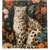 Vintage-Forest-Tiger-Botanischer-Blumengarten Duschvorhang (Vorderseite)