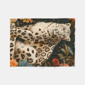 Vintage-Forest-Tiger-Botanischer-Blumengarten Fleecedecke (Vorderseite (Horizontal))