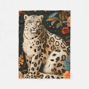 Vintage-Forest-Tiger-Botanischer-Blumengarten Fleecedecke