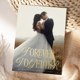 Vintage Forever Together Hochzeitsankündigung Folieneinladung