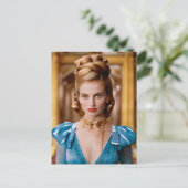Vintage formale Blonde Postkarte (Stehend Vorderseite)