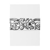 Vintage formale Schwarz-Weiß-Schrift Einladungsbanderole (Rückseitenbeispiel)