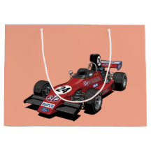 Vintage-Formel-Rennwagen-Geschenktasche | Retro-Re
