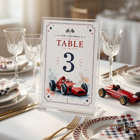 Vintage-Formel-Rennwagen Tischnummer