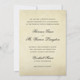 Vintage formelle Hochzeit Einladung
