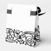 Vintage formelle Schachtel Schwarz/Weiß Geschenkschachtel (Rückseite)