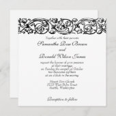 Vintage formelle Schwarz-Weiß-Hochzeit Einladung (Vorne/Hinten)