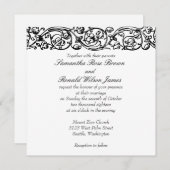 Vintage formelle Schwarz-Weiß-Hochzeit Einladung (Vorne/Hinten)