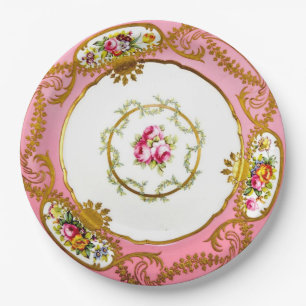 Vintage formeller China-Muster-Papier-Teller Pappteller