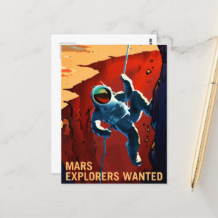 Vintage "Forscher gesucht" Mars Rekrutierung Postkarte