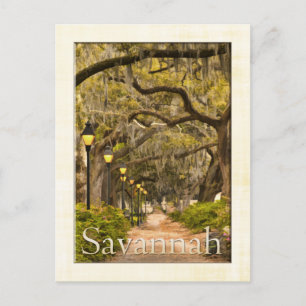Vintage Forsyth Park - Savannah, GA Postkarte