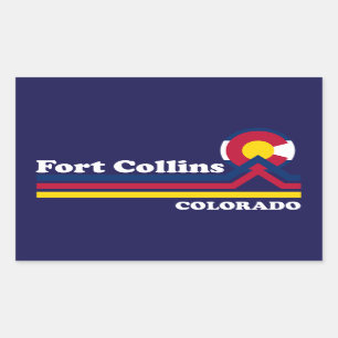 Vintage Fort Collins Colorado Rechteckiger Aufkleber