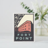Vintage Fort Point Travel Postkarte (Stehend Vorderseite)