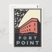 Vintage Fort Point Travel Postkarte (Vorne/Hinten)