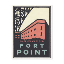 Vintage Fort Point Travel Postkarte