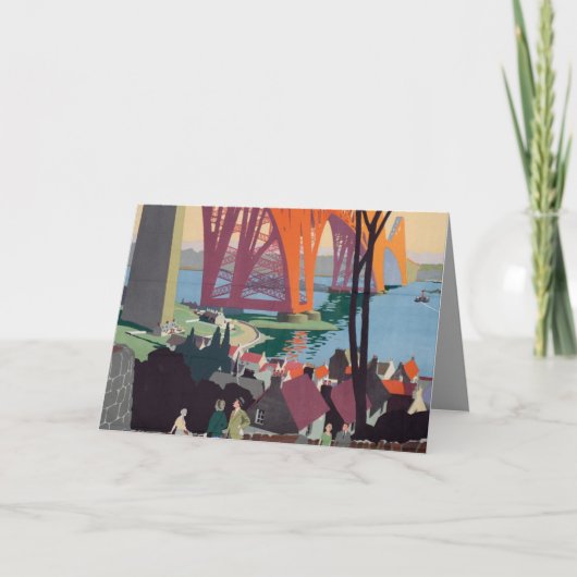 Vintage Forth Bridge Schottland Faltenkarte Karte (Vorderseite)