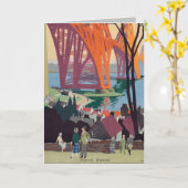 Vintage Forth Bridge Schottland Faltkarte Karte (Gelbe Blume)