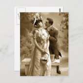Vintage Foto 2 Liebhaber Postkarte (Vorne/Hinten)