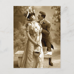 Vintage Foto 2 Liebhaber Postkarte