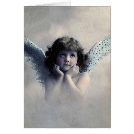 Vintage Foto Angel Grußkarte (Vorne)