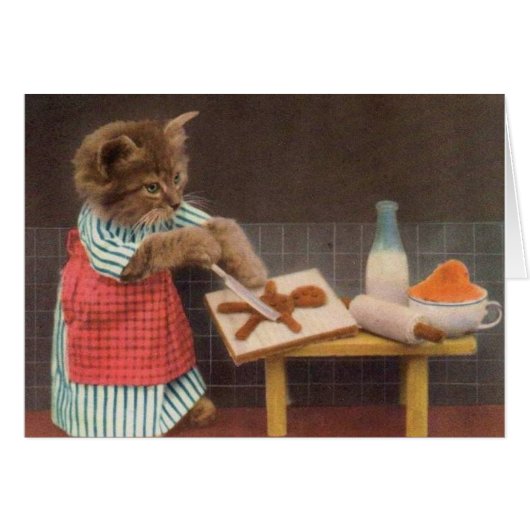 Vintage-Foto - Bäckerkatze, (Vorderseite (Horizontal))