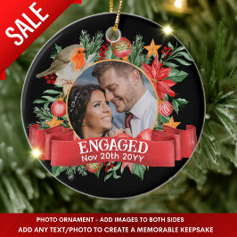 Vintage FOTO Baum-Dekoration Personalisiert Keramik Ornament