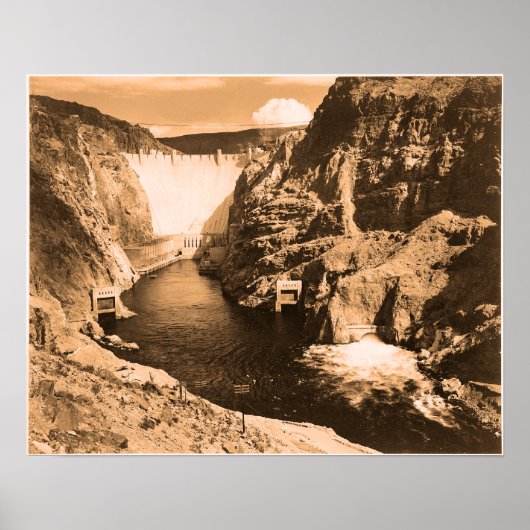 Vintage-Foto Boulder Dam Poster (Vorne)