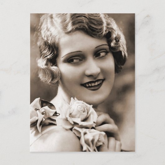 Vintage-Foto einer Flapperin (166) Postkarte (Vorderseite)