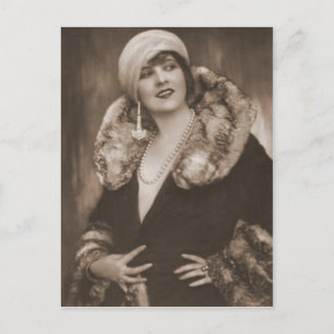 Vintage-Foto einer Flapperin (92) Postkarte