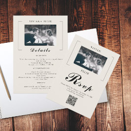 Vintage Foto-Hochzeit RSVP Karte